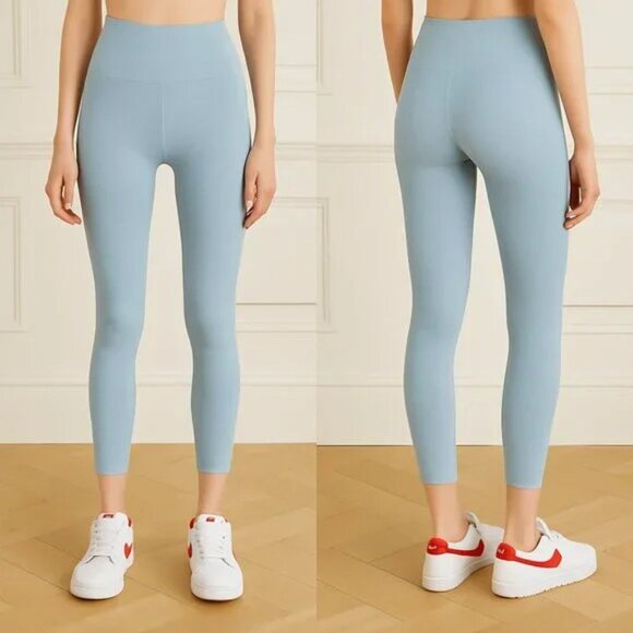 girlfriend collective Pants - Girlfriend Collective Compressive Leggings Women's Small Blue High Waist Crop